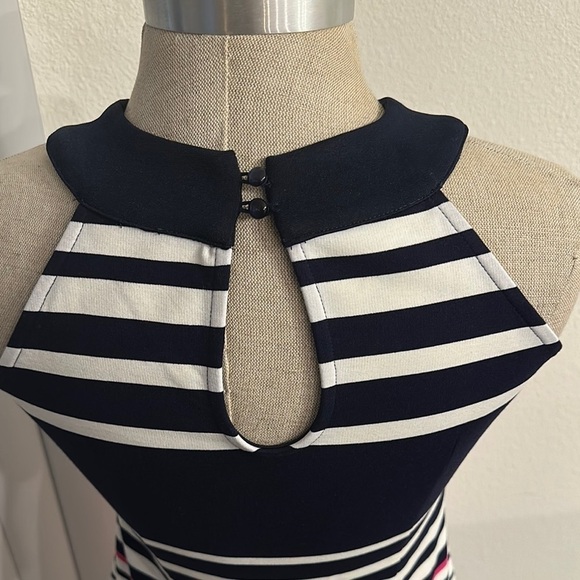 JADE MELODY TAM STRIPED HALTER DRESS GUC SZ XS CAREER CRUISE EVERYDAY - Picture 7 of 9
